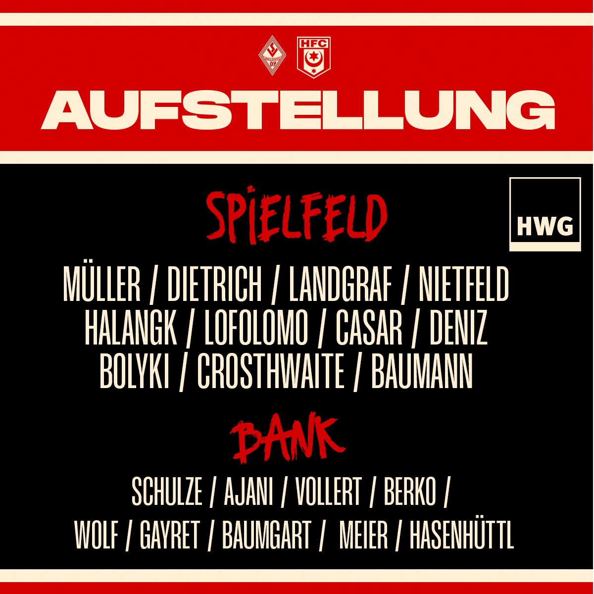 HallescherFC's tweet photo. Unsere 1️⃣1️⃣ für #SVWHFC 🔴⚪️ #NurZusammen https://t.co/1ODXzj4gok
