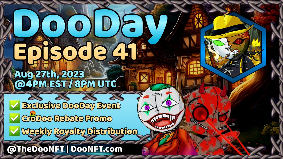 DrDoo_'s tweet photo. Get Ready #CroFam &amp; #Polyfam, TODAY during #DooDay find out about the ongoing #CroDoo REBATE promo and more!

JOIN NOW 👇
https://t.co/IelkLJVwaL

A @TheDooNFT Space 💪
#Cronos #Polygon #PushinP #NFTs https://t.co/DvUo4HznCk
