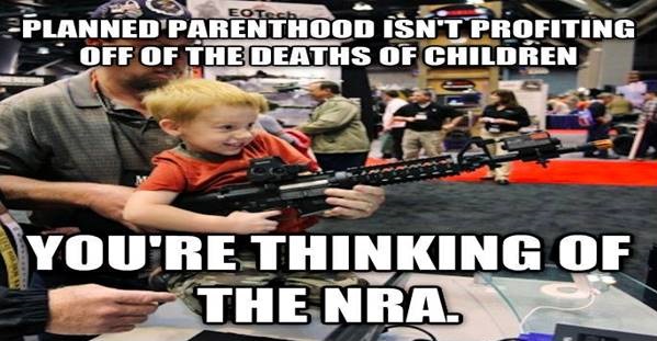 R's have criminalized abortion. But if you take an AR-15 into an elementary school and leave children slaughtered on the floor, Republicans don't see any reason to stop it from happening again. That's because the NRA uses money they don't pay taxes on, to bribe them not to.