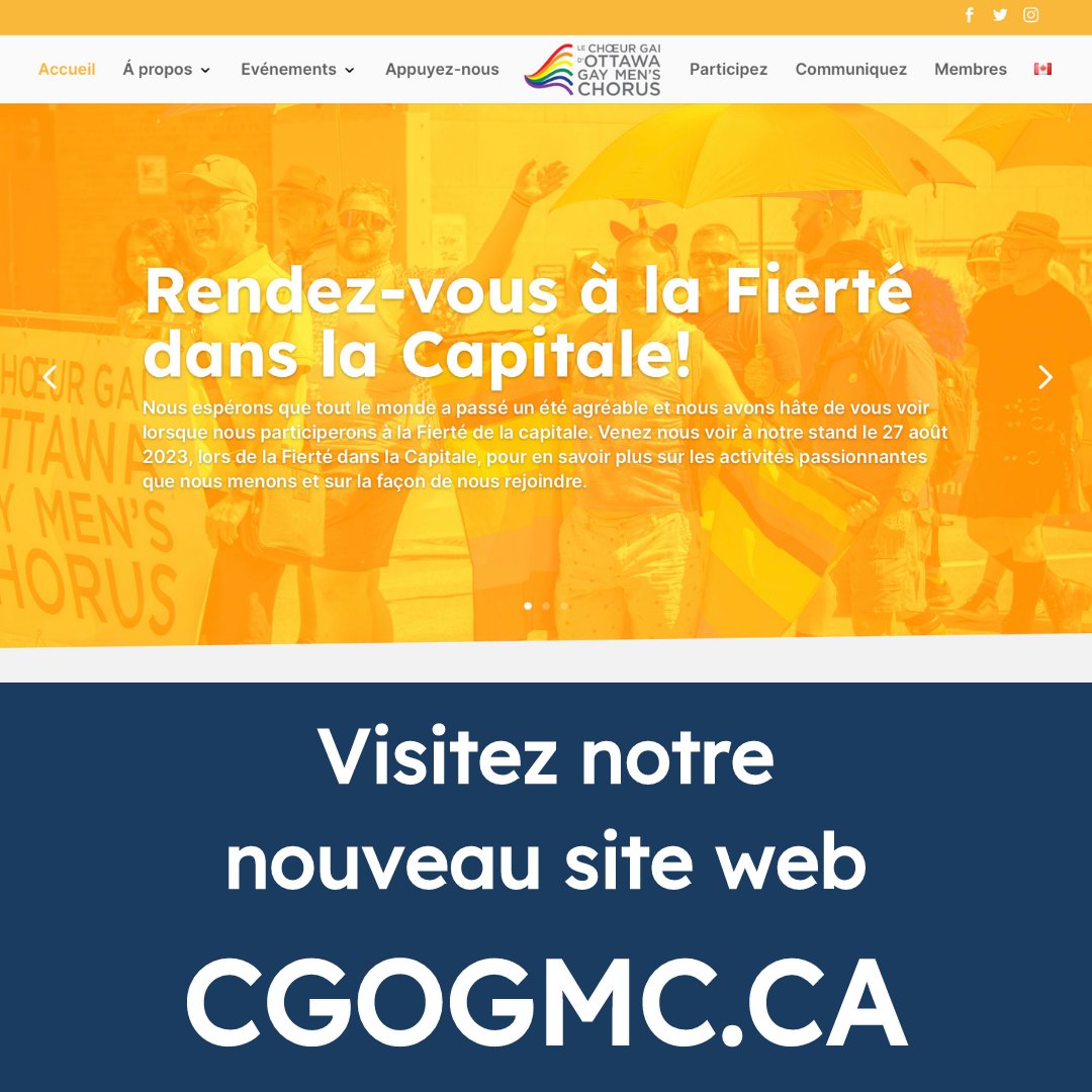 Nous entrons dans la Fierté avec un tout nouveau site web ! Comme surprise supplémentaire, les choristes François Bélanger et Jesse Pyne ont fait équipe pour présenter au chœur une nouvelle page d'histoire pour montrer notre parcours au cours des 37 dernières années ! A voir !
