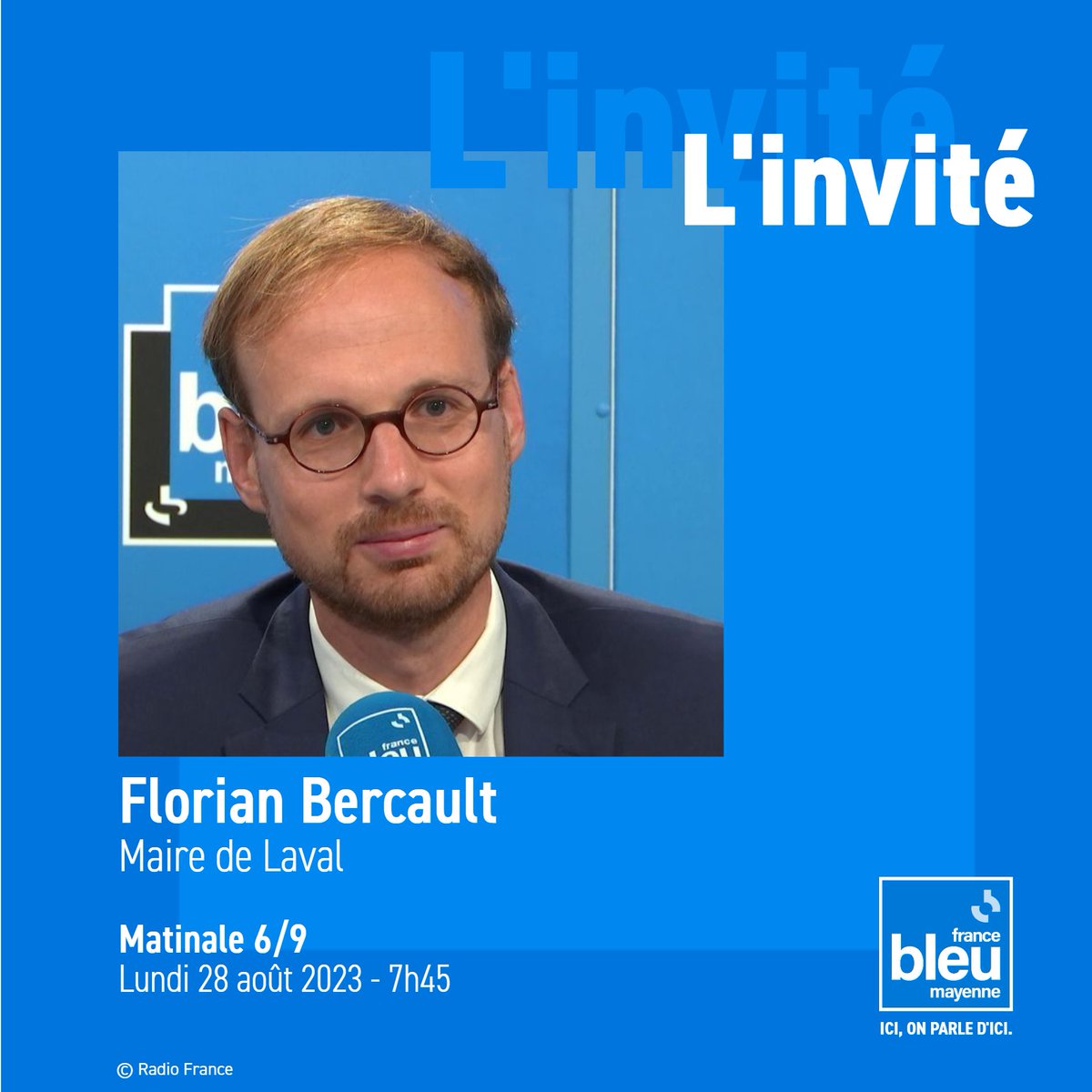 icimayenne's tweet image. La rentrée sur @bleumayenne ce lundi 28 août. Le 1er invité de la saison à 7h45 : @FlorianBercault maire de
@Laval_la_Ville #Mayenne.  
Il répondra aux questions des auditeurs et internautes. Appelez-nous au 02 43 67 11 11 ou/et écrivez-nous sur X (Twitter), Facebook et Instagram