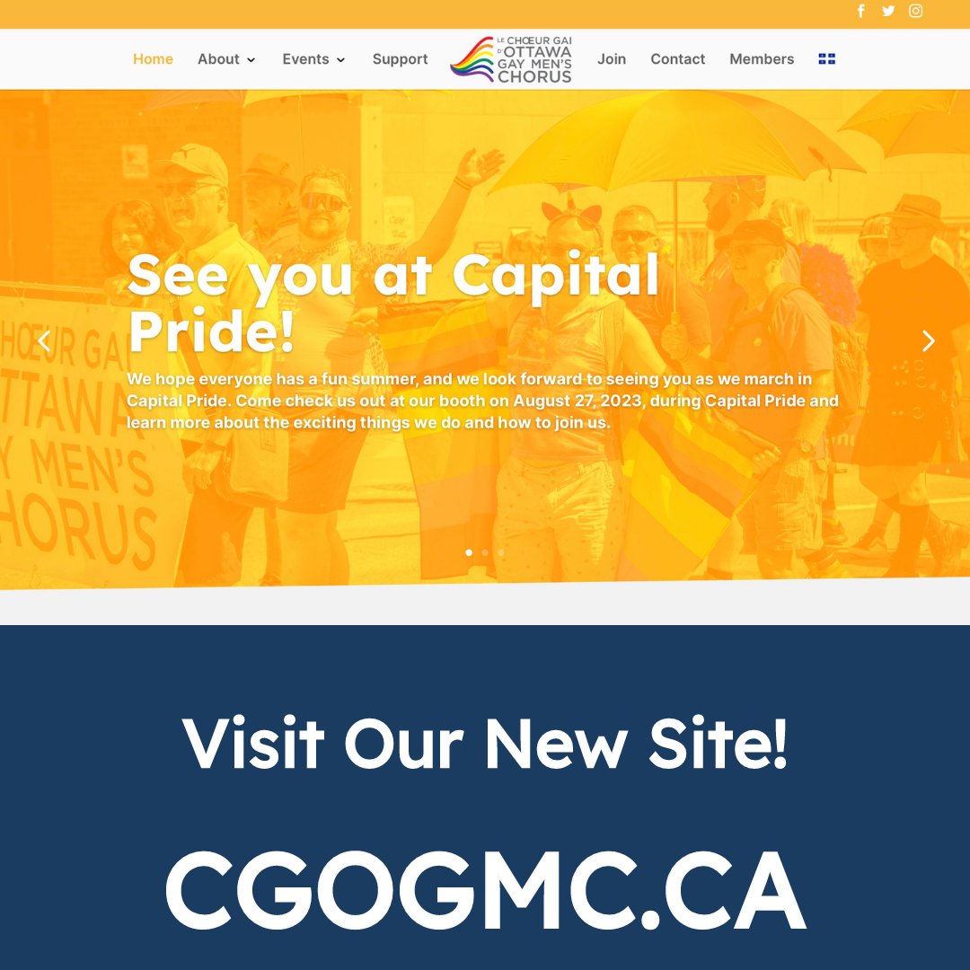 We’re ringing in Pride with a brand new website! As an added surprise Choristers François Bélanger &amp; Jesse Pyne teamed up to present the chorus with a new History page to show our journey over the past 37 years! Check it out!