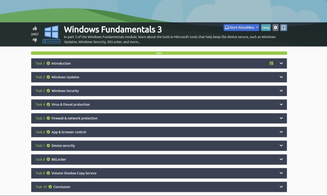PenumajjiSohith's tweet image. Hey XFamm! 👋

Day 79 of my exciting 100 Days of Hacking challenge marks a milestone as I&apos;ve triumphed over the &quot;Windows Fundamentals 3&quot; room on Try Hack Me! 🖥️🛡️

#TryHackMe #WindowsFundamentals