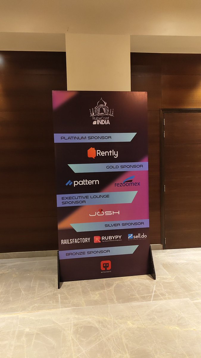 beingbravado's tweet image. I am amazed by the community of ROR. #RubyConfIndia2023
Loved the gifts and googies from @patternhq @Rezoomex @RentlySolutions