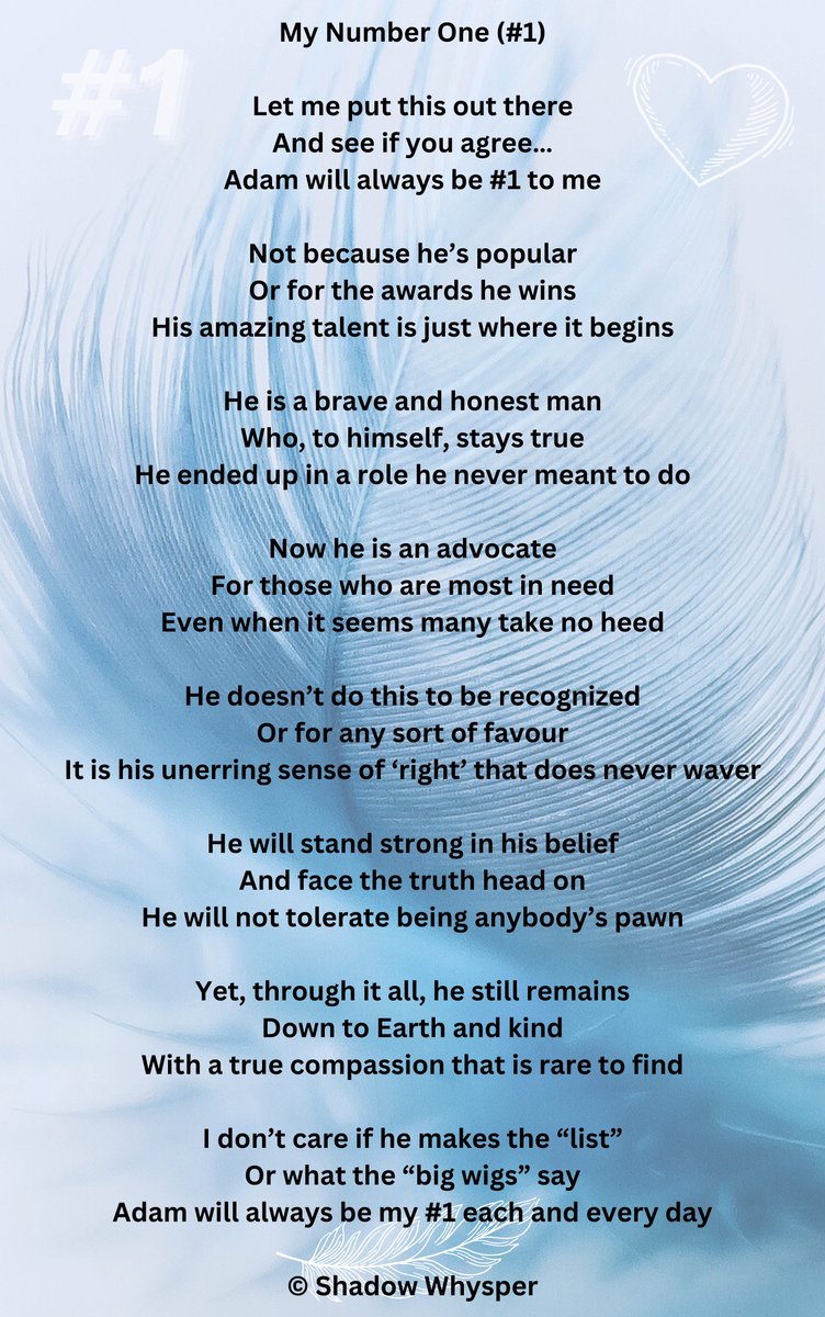 I think this speaks for itself.. 💫💙✨️🤍
#AdamLambert #MyNumberOne #Poetry