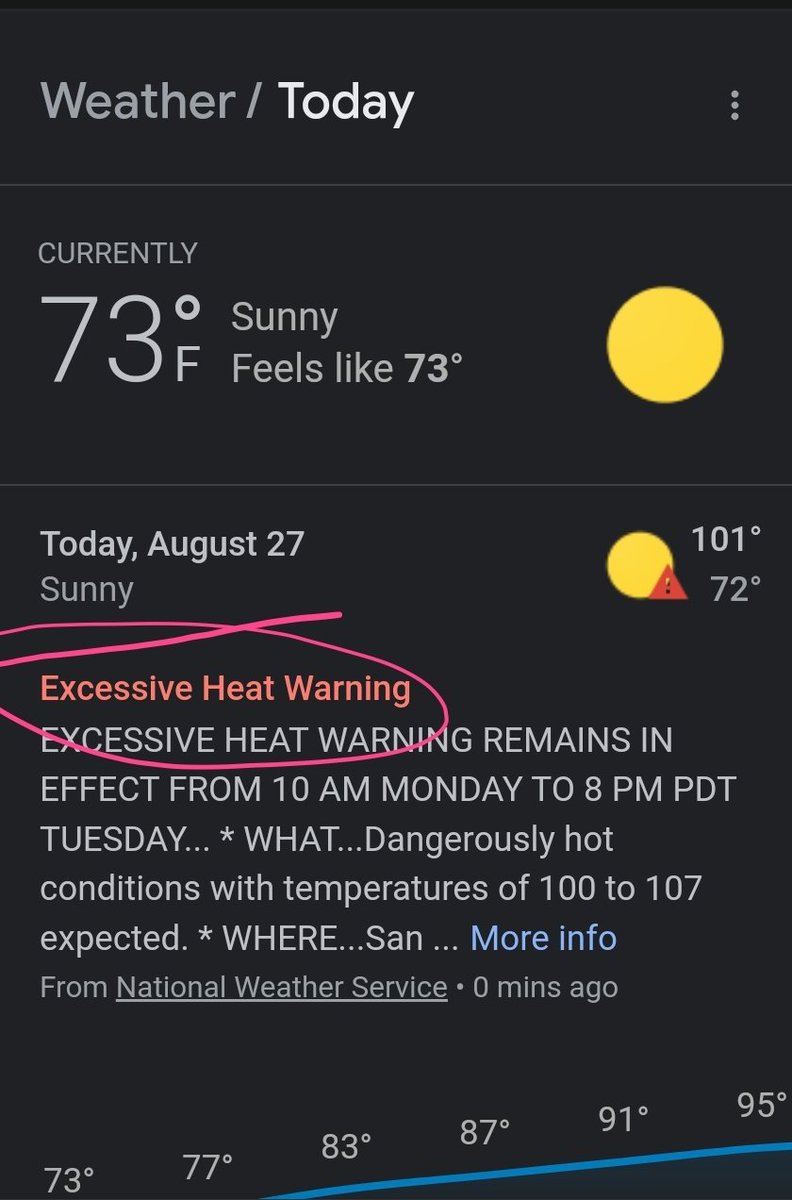 So, we went from #HurricaneHilary to now Excessive Heat Warning in like 7 days 🙆🏽‍♀️ 

It's 7:14a & 73 degrees already outside 👀