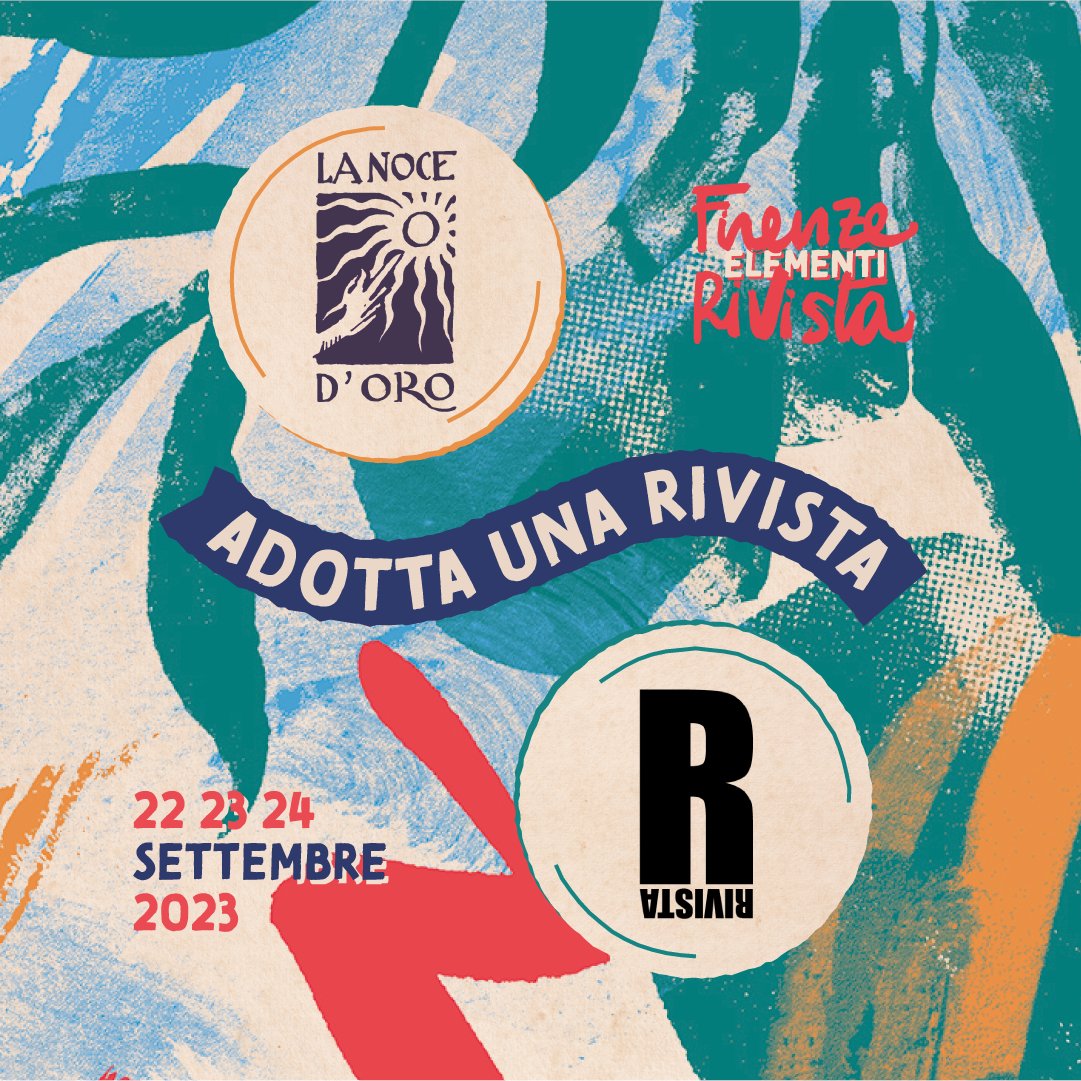 #28agosto | 👀 Sapevate che a #FirenzeRivista esiste la modalità “Adotta una rivista”? Case editrici e riviste che collaborano o hanno affinità editoriali possono presentarsi insieme al festival!  

👉 Tra le adozioni ci sono La Noce d'Oro &amp; Rivista!