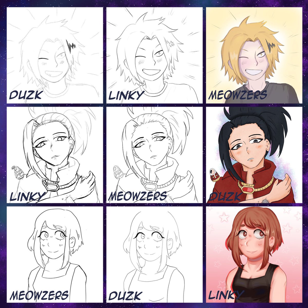 Duskflowerz's tweet photo. Hey guys just did the #switcharound challenge with @linkyxclo and @meowzers_art it was so fun to do and we chose such good characters I just loved it 😭💖 You should follow them they do great art and are super nice 💕 https://t.co/QgCauFkC4O