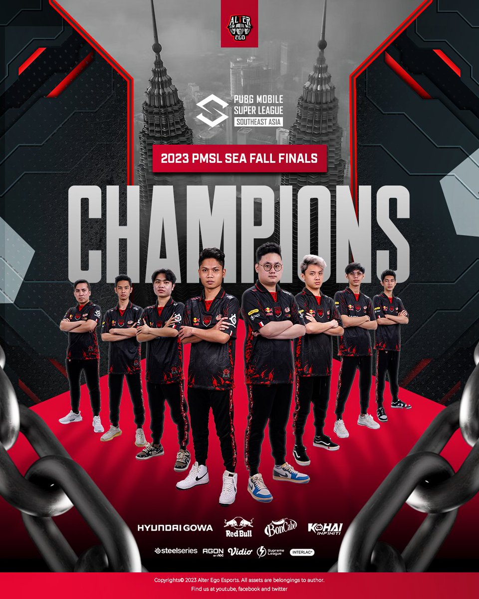 AlterEgo_IDN's tweet photo. Dominating the competition, Alter Ego Ares secures back-to-back victories as the 2023 PMSL SEA Champions! 🏆🔥🙌🔥

A huge thanks to everyone who supported us on this journey from zero to hero, winning this prestigious title for the second time! 🌟

#PMSLSEA https://t.co/ciczJLVHWU