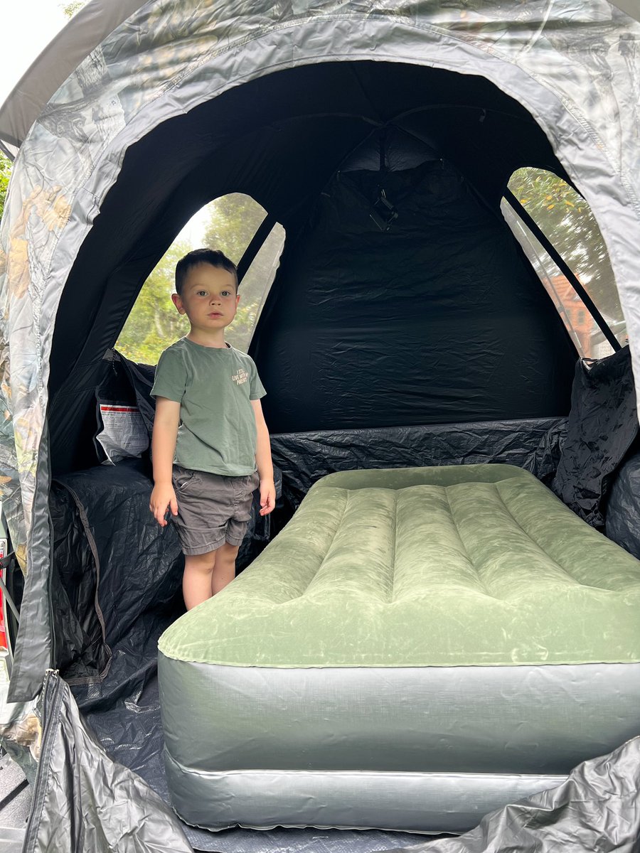 kingofguac's tweet photo. camping in the yard with my little dork https://t.co/xW3zkjLvKF