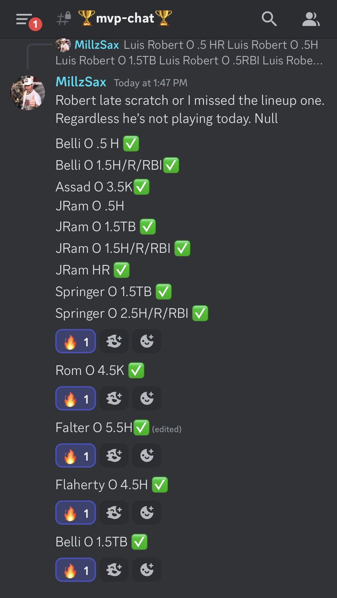 WiseWager1's tweet photo. If you’re not in the discord, you’re missing out on MONEY!!! 

We got NRFI, YRFI, Outlier bets, arbitrate, and @millzsax 🔥🔥

Start your free week today!! https://t.co/CKorukFWOk