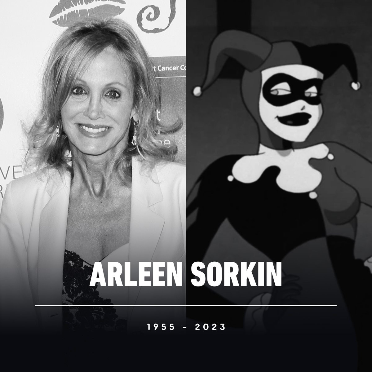 IGN's tweet photo. Arleen Sorkin, who brought Harley Quinn to life in Batman: The Animated Series, has died.

Mark Hamill and James Gunn were among those who mourned the voice actress, who was partly credited for serving as the inspiration for the now iconic character. https://t.co/2IfC6A935T https://t.co/qbgOOdpA2o