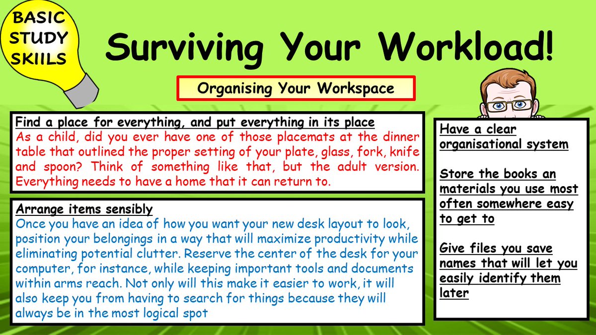 teacherchalky1's tweet photo. As we begin the new school year it might be worth doing some work with students on how to manage their workload #ukedchat #science #nqtchat #ittchat #aussieED #edchat #schoolreopening #teachertwitter #twitterED https://t.co/EzILHrFm4b
