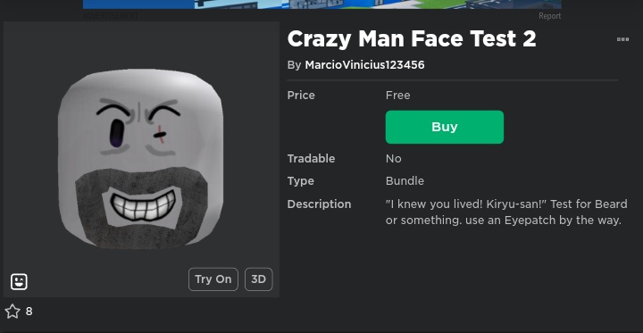 crazy face roblox