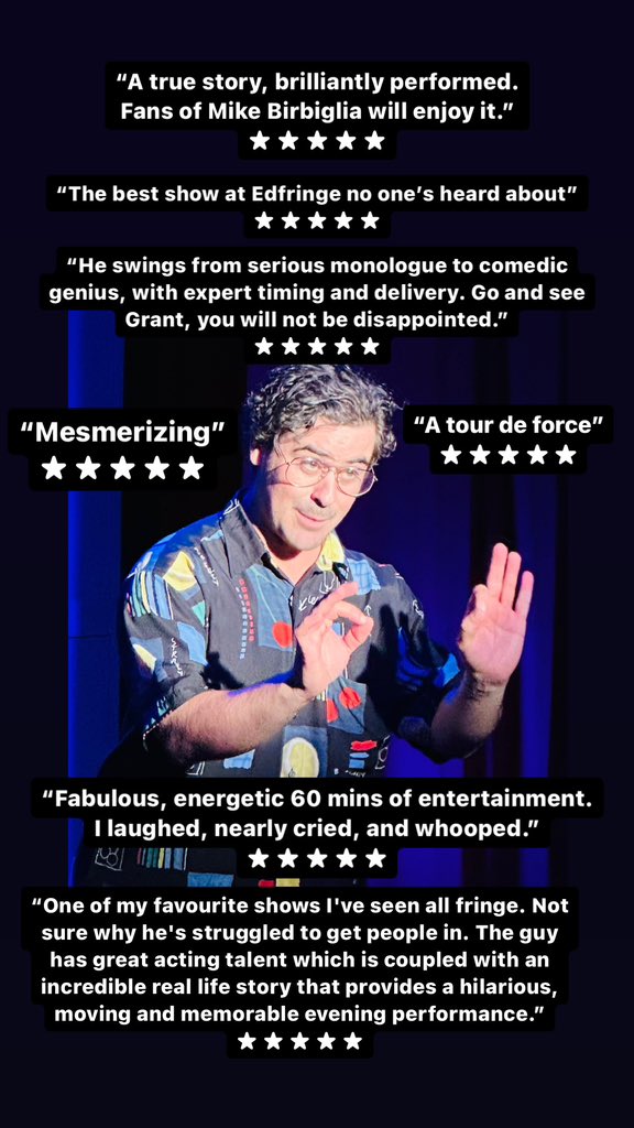 One last show, one last chance. 

Come join us, I’m giving it everything tonight. 

tickets.gildedballoon.co.uk/event/14:4965

#EdFringe2023 #edfringe <a href="/edfringe/">Edinburgh Festival Fringe</a> <a href="/Gildedballoon/">Gilded Balloon</a>