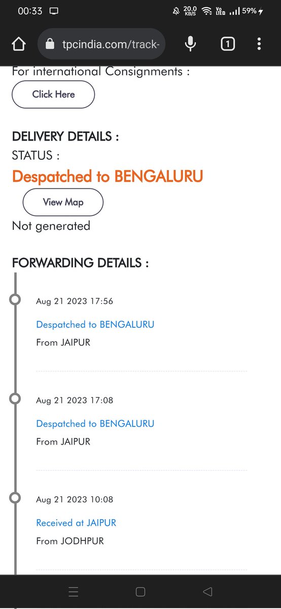 @TPCGlobeCares @TPCGlobeCares awb no JDR509712673 dispatched n 21st bt still not received in Banglore... Plz chk why thr is so much delay... Nd plz get it delivered #TheProfessionalCourier