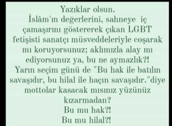 Dinciliğin gereğini yapıyosunuz yine süslümanlar