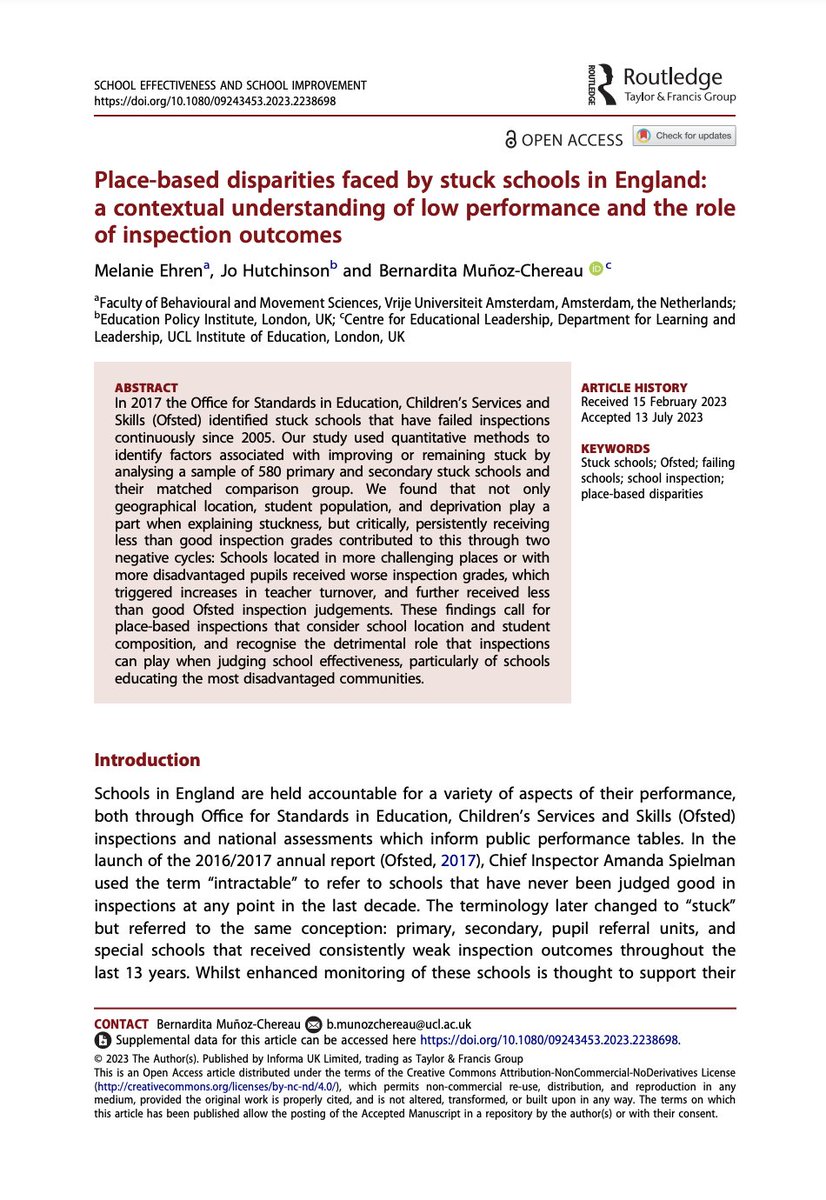 New research and more depressing news for <a href="/Ofstednews/">Ofsted</a>' 'head is stuck-in-the-sand approach' to grading schools.

An analysis of 580 primary and secondary stuck schools found that schools with more disadvantaged pupils receiving a poor Ofsted grade contributed to teacher turnover!