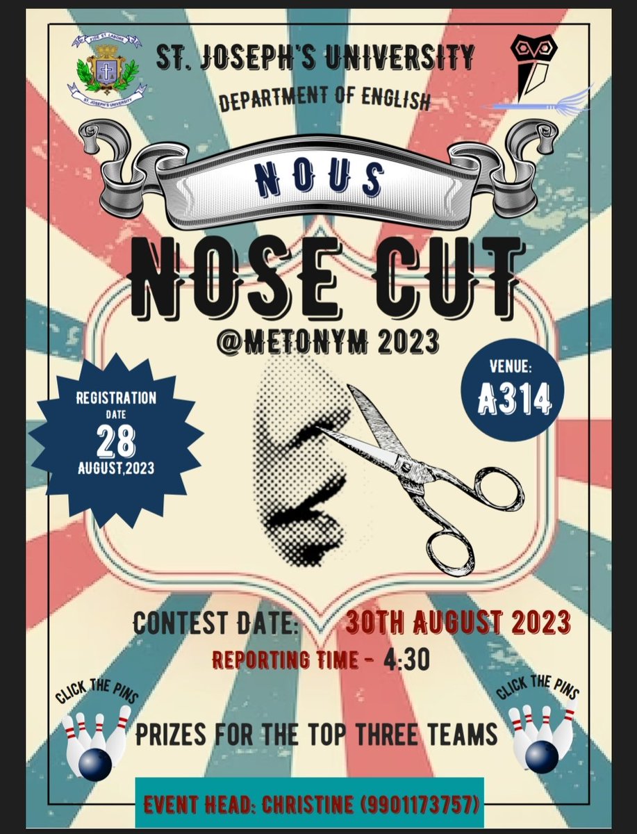 SjuNous's tweet photo. Diving into the world of words and wit at Metonym! 📚🎙️ Excited for 'NoseCut' – where research becomes our secret weapon and every question is an opportunity. Register Now for our press conference on August 30th! 🗣️🔍
https://t.co/pleTc81HsX https://t.co/jVECBaRXUG
