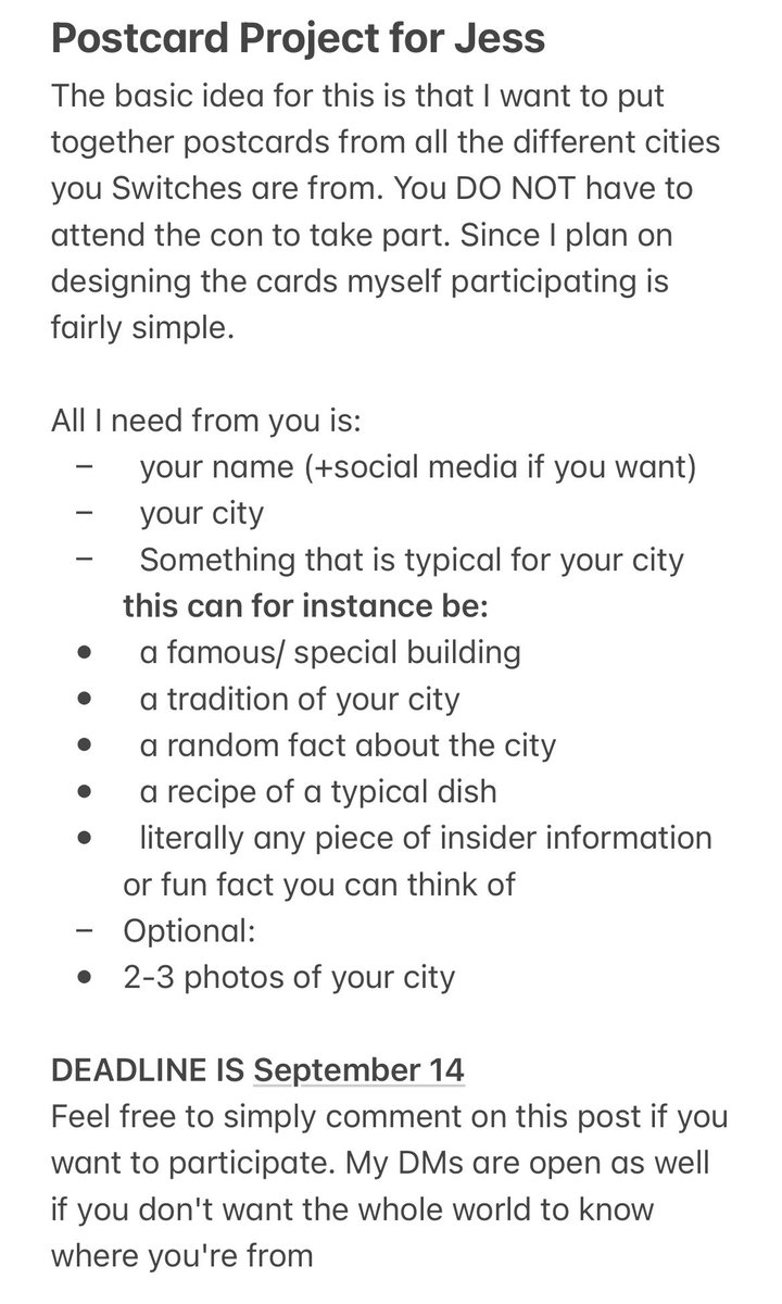 madersunicorn's tweet photo. Small Project for Jess for the Switches Gathering next month 🥰
Since Jess never really had a chance to travel much, I want to make a little postcard collection for her. All info’s below - RT to help me spread this ☺️✨ #MotherlandFortSalem #Switches https://t.co/8eebwuNQ79