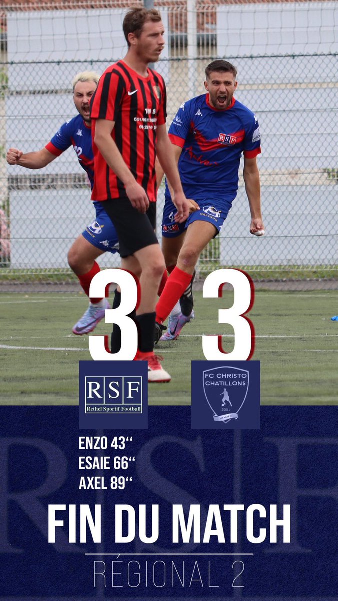 Rethel_SF's tweet photo. ⚽️‼️ UN NUL POUR DÉBUTER À LA MAISON ‼️⚽️
Opposé à Reims Christo pour l’ouverture du championnat, la R2 a fait 3️⃣-3️⃣ avec des buts de Enzo, Esaie et Axel.
Prochain match le week-end prochain à la maison en Coupe de France 🏆
#TeamRSF❤️💙 https://t.co/UMU2AEW4NZ