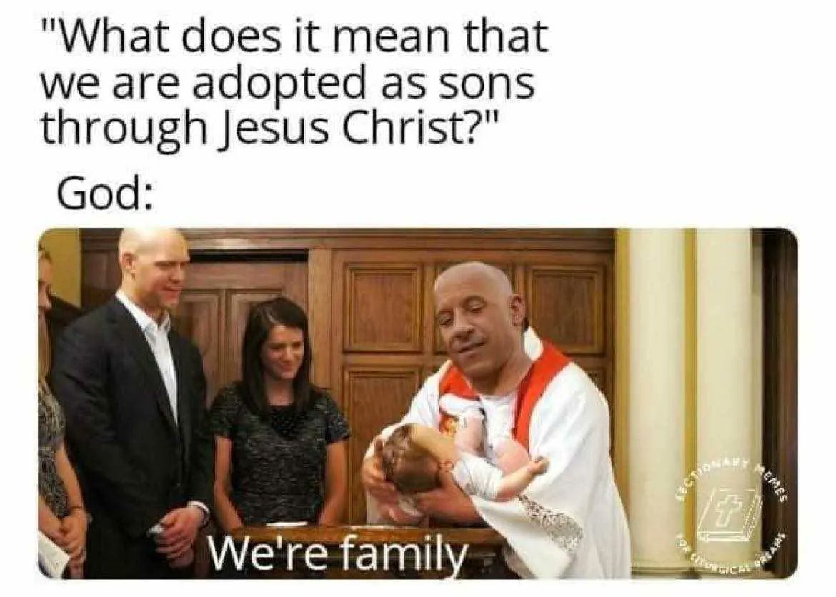 Lectionarymemes's tweet photo. From the height of FF memes. We're thankful that even though we may not know you, we're family through Christ and that means if we don't meet here on Earth, we may meet in paradise. And that's pretty neat.

Seventh Sunday after Pentecost
Sunday, July 11th, 2021
Ephesians 1:3-14 https://t.co/uhvPqvGmkD