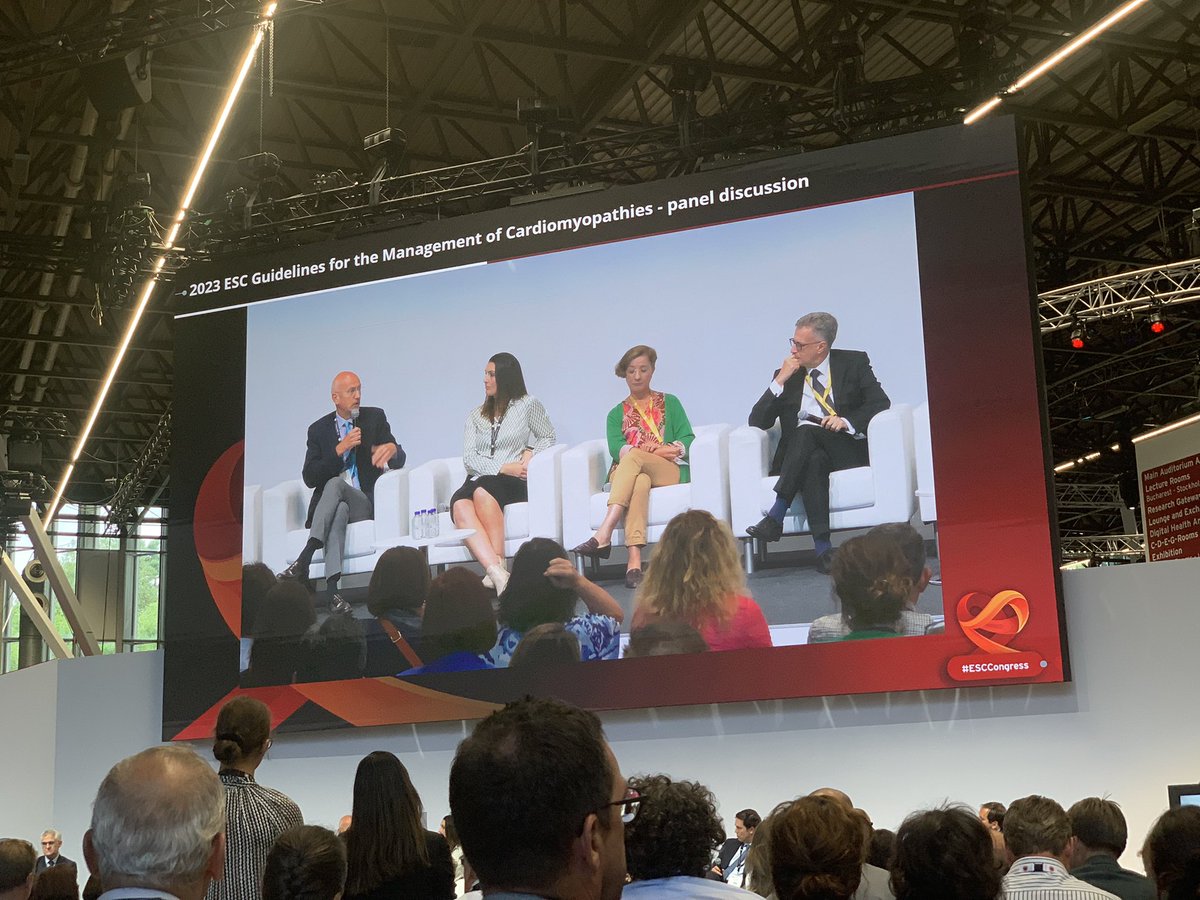 New #ESCGuidelines on #cardiomyopathy discussed by the taskforce at #ESCCongress2023 Glad 😀 to see patients and #geneticcounselors having an established role and that 🧬 testing needs counseling! 👏👏👏to the Taskforce & Reviewers!
