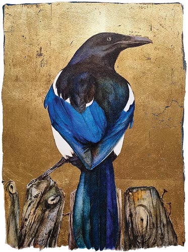 .
💫:: Artwork by Jackie Morris :: 'Magpie' ~From the book
'The Lost Words' by Robert Macfarlane ::💫

#ofdarkandmacabre #MythologyMonday #FairyTaleTuesday #WyrdWednesday #FolkloreThursday #Artists #pagan #DailyFolklore #WomensArt #Superstitiology #birds #art