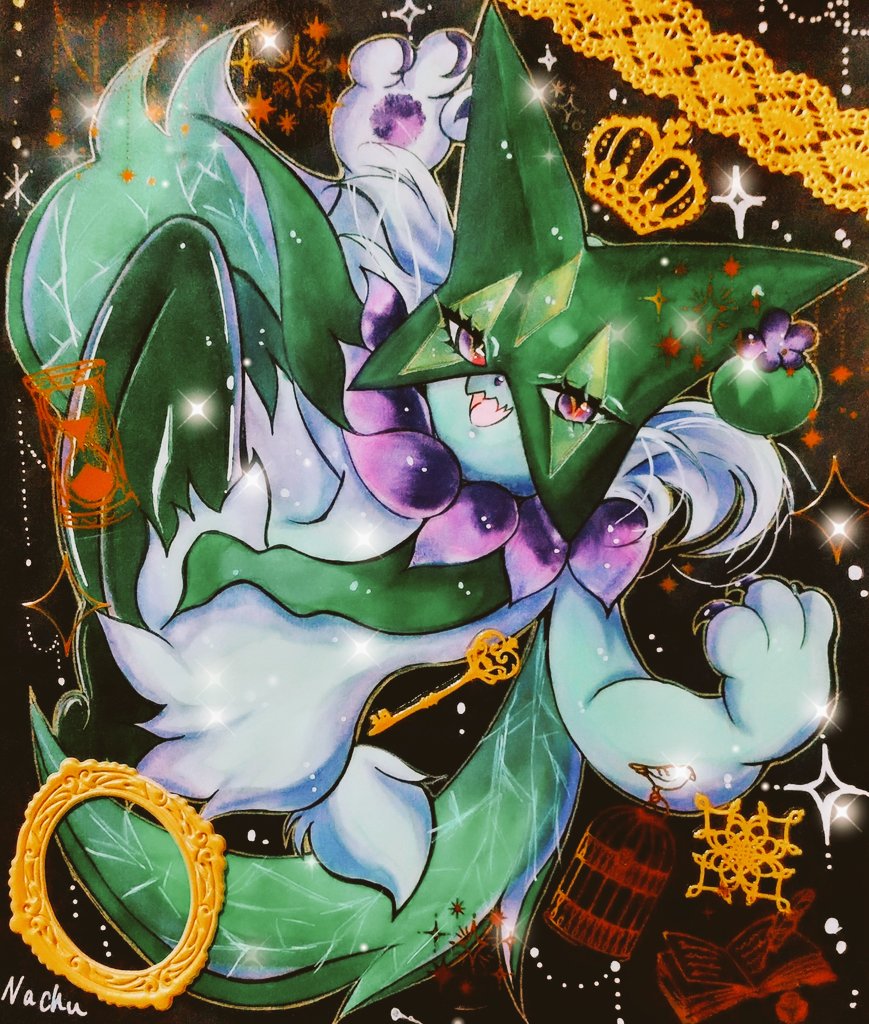 pokemon (creature) solo open mouth smile no humans looking at viewer sparkle  illustration images