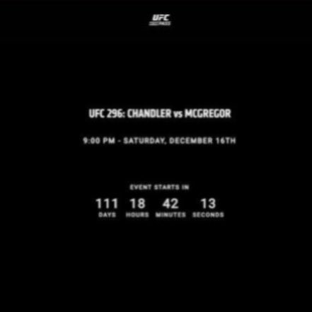 🚨BREAKING

リアル⁉️それともガセ⁉️

UFC FIGHT PASSにて #UFC296 にて、マクレガーVSチャンドラーのカウントダウンが確認されたとのこと🔥

もしリアルであればUSADAのルールに沿わないことに！果たして⁉️

因みにUFC 296は12月16日(日本時間17日)開催！

#McGregorChandler