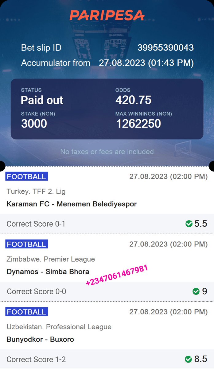 FixedGamesBoss's tweet image. #correctscore #footballtipstwr #winningmoney #payafteryouwin #payafterwin #premierleague #betbuilder #htft #bayernmunichen #paddypower #championship #fixedmatch #betway #betstar #marathonbet #utamabet #accumulator #footballtipster #bodog #winbetting #beatingtheodds #betting