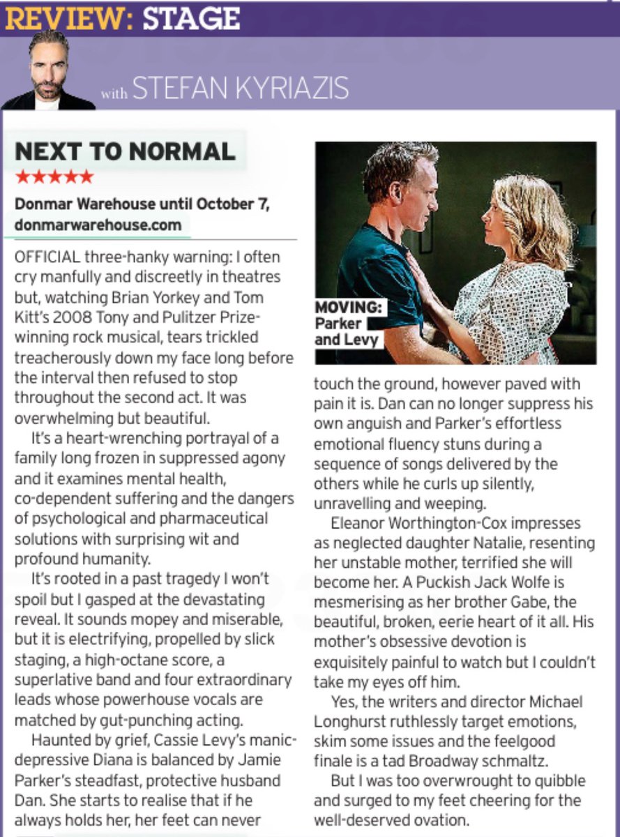 Michael Longhurst (@mrmrlonghurst) on Twitter photo ‘Overwhelming but beautiful…heart-wrenching’ Thank you <a href="/SundayExpres/">Sunday Express</a> - 5 ⭐️ for #nexttonormal <a href="/DonmarWarehouse/">Donmar Warehouse</a> ‘Overwhelming but beautiful…heart-wrenching’ Thank you <a href="/SundayExpres/">Sunday Express</a> - 5 ⭐️ for #nexttonormal <a href="/DonmarWarehouse/">Donmar Warehouse</a>