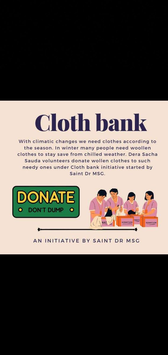 #SaintDrMSG has established a unique bank, known as #ClothBank, where needy and destitute individuals can obtain food for their survival. Volunteers of #DeraSachaSauda have constructed several Food banks at the block,district,and state levels
#ClothesDistribution
#ClothesForNeedy