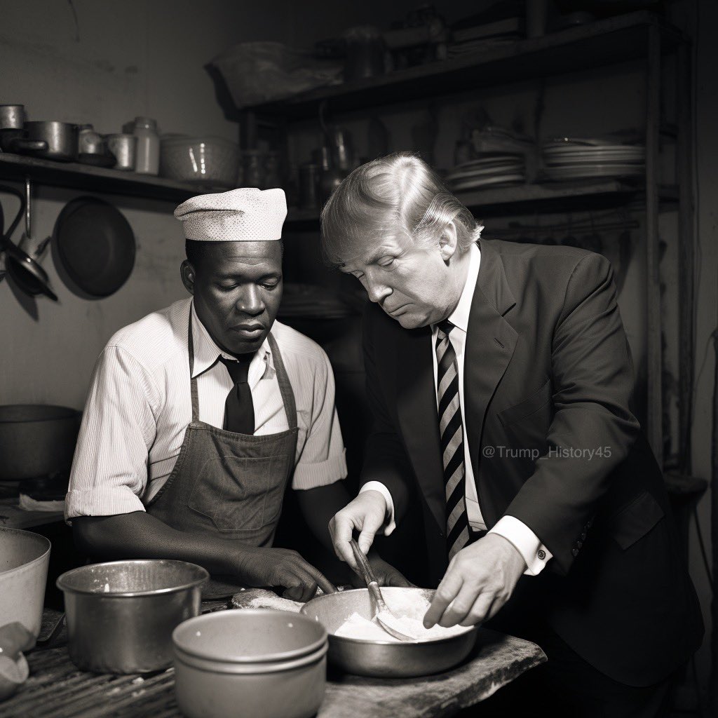 Donald Trump teaches Uncle Ben how to cook rice - 1943