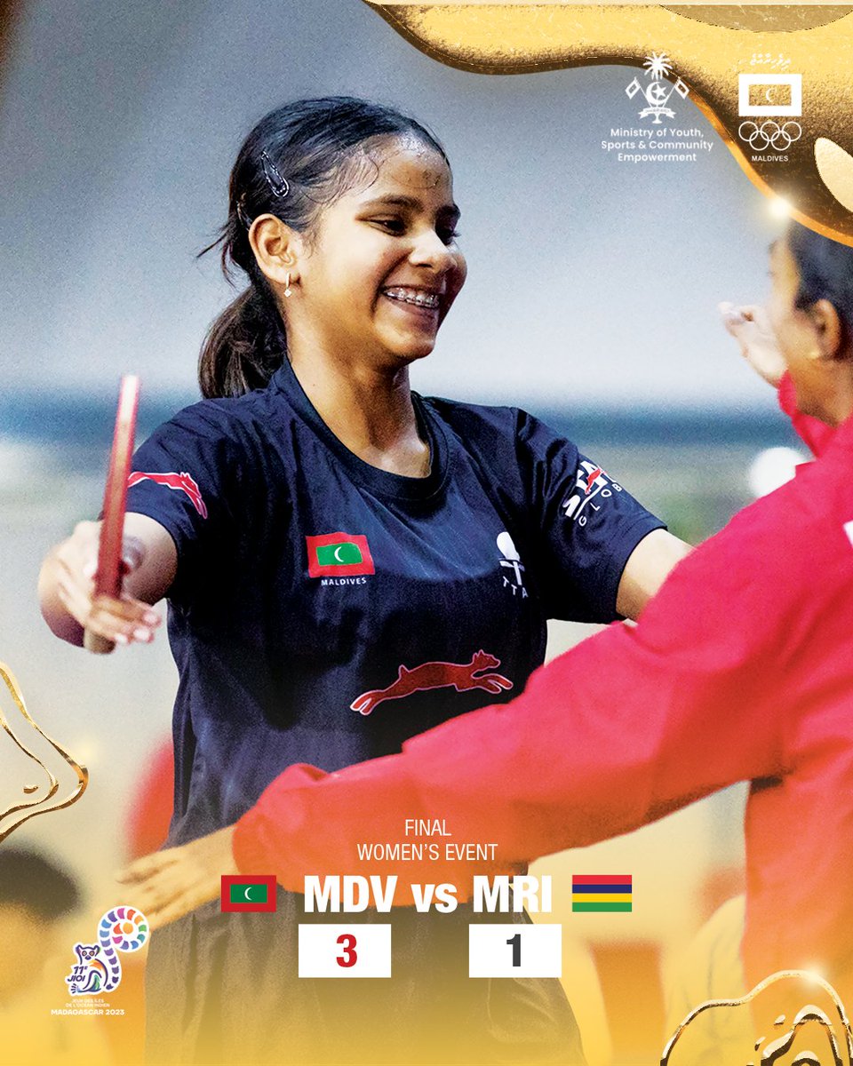 "Smashing Success: Maldives Women's Table Tennis Team Defends Gold at Indian Ocean Island Games!"
<a href="/TT_Maldives/">TT Maldives</a> 
@MoYSCEmv 
📸 MOC Media / Suadh Abdul Sattar