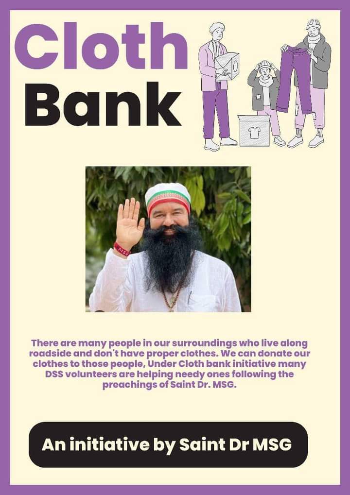 In today's developed times, many people in the world are deprived of basic needs like clothes. To fulfill the need of such needy people, '#ClothBank' was opened by Dera Sacha Sauda,From where free clothes are distributed with the inspiration of #SaintDrMSG 
#ClothesDistribution