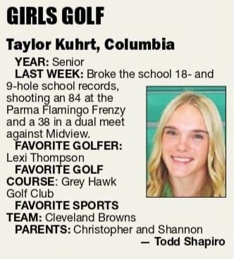 Congratulations to Senior Taylor Kuhrt for being named Girls Golf Player of the Week! ⛳️