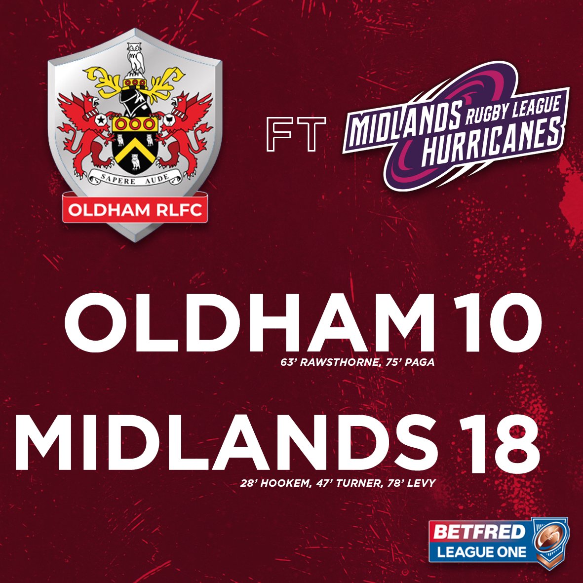 Roughyeds's tweet photo. FT: A Disappointing end to the season.
We will go to Doncaster next week in the play-offs.
Oldham 10-18 Midlands
#OldhamMidlands https://t.co/xC0JdYYOwm