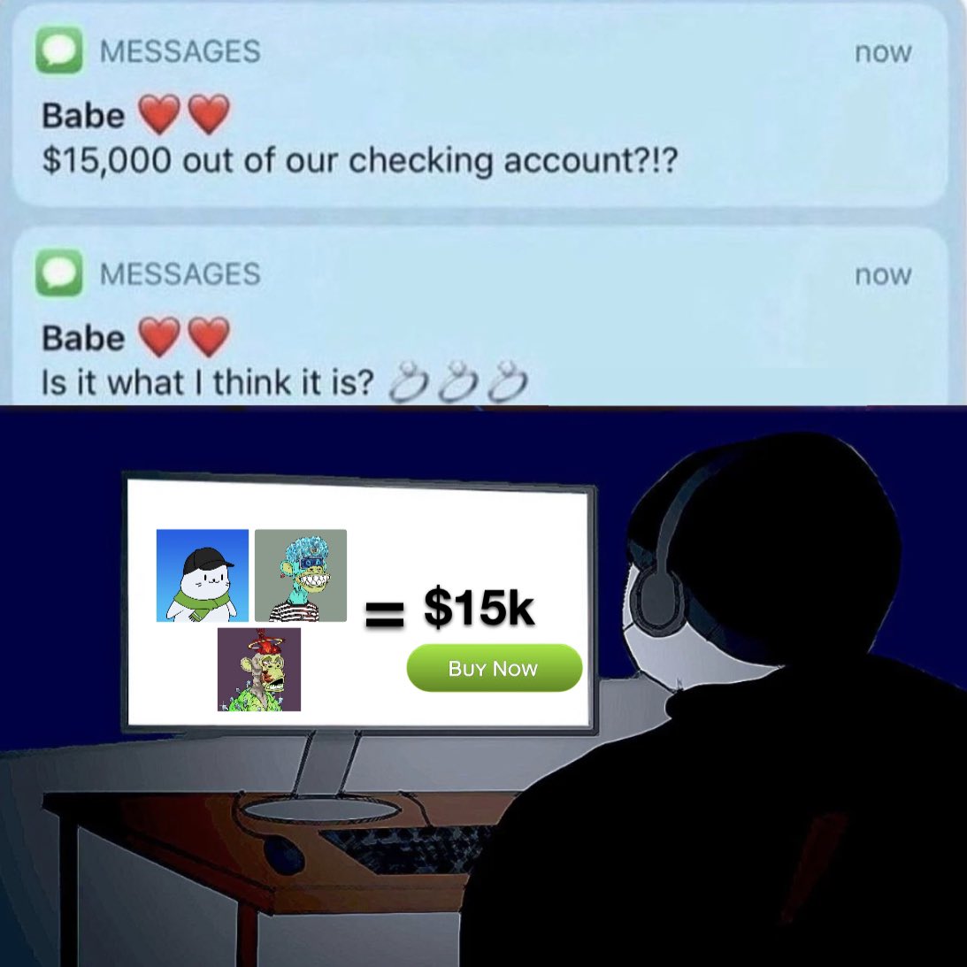 Ministerr's tweet image. NFT degens be like: