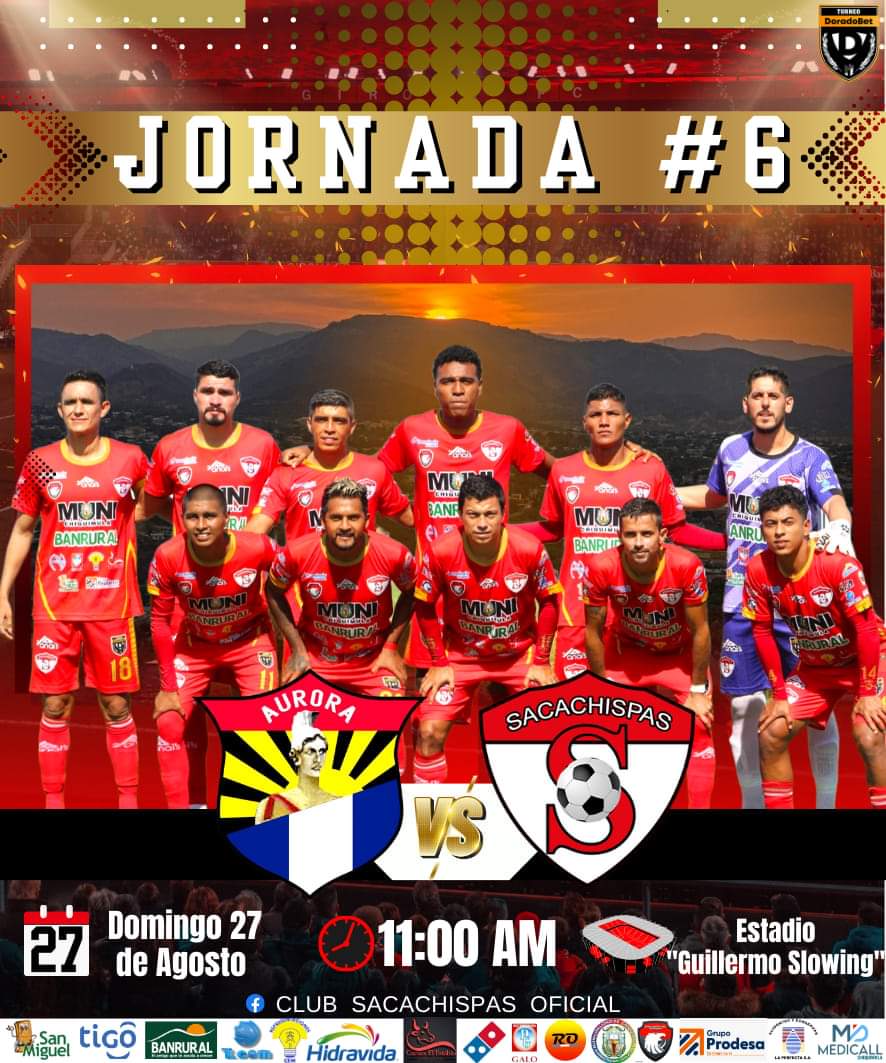 HOY JUGAMOS DE VISITA 💯👏🏼🥳

Aurora Vrs Sacachispas, 11:00.