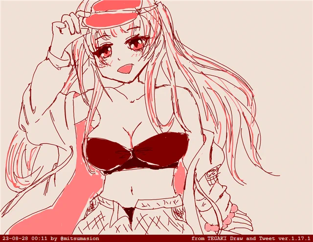 生存報告の代わりに水着ヘレナ。今日のワンドロのお題だけどワンドロのつもりで描いてないのでタグは付けません。TEGAKIでちゃっちゃと描こうとしたら70分くらいかかった。拡大縮小出来ないのが結構やりにくかったけど楽しかった。 