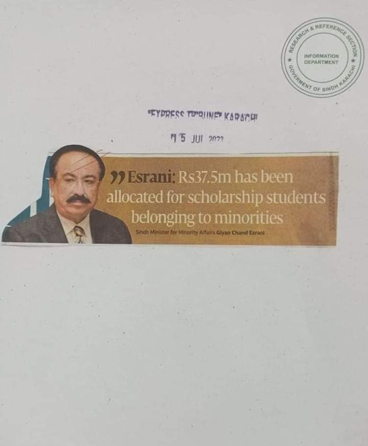 jaikOM0321's tweet photo. Mr Gian Chand Esrani said 37.5 million announced by the Sindh for minority students but it delayed by the of IBA Sukkur to provide name of selected candidate for scholarships. We are demanding IBA Sukkur to provide the list. #SindhGovtMinority Scholarship https://t.co/aLmzChtjuZ