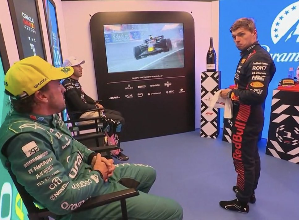 startonpole's tweet photo. Max when he saw the replay of the first lap of Fernando Alonso: https://t.co/IyetbxyzfL