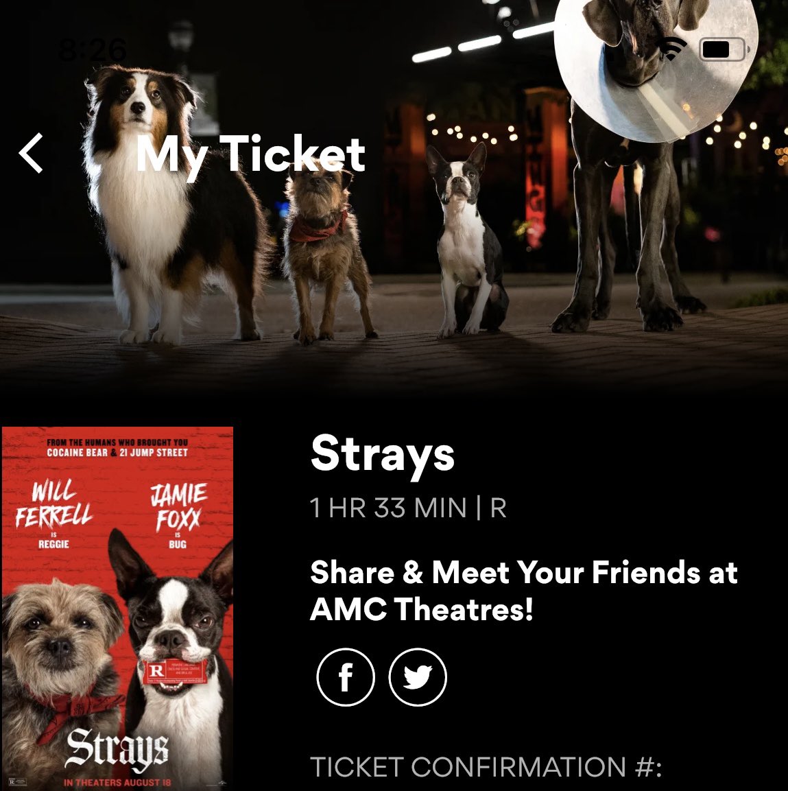 $4 tickets!!!
#NationalCinemaDay 
#StraysMovie 
@AMCTheatres