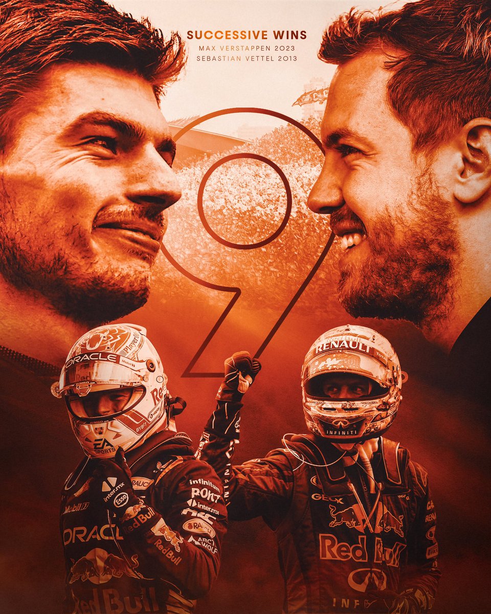 Nine successive wins 🏆 Max matches Seb’s record 🤘
