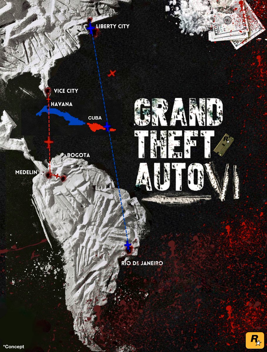 GTA 6 map details:
- Mainly set in Vice City, in addition to multiple parts of Florida.
- Features the island of Cuba.
- 2x the size of GTAV’s map.
- Expands with new cities over time.
- Features many enterable buildings.
- Early designs included parts of North and South America.