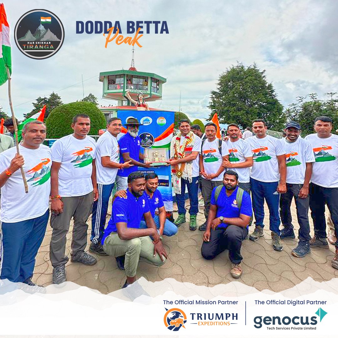 genocustech's tweet photo. Team #Genocus #Congratulates 3-Time #MountEverest Summiteer Col. Ranveer Singh Jamwal, SM VSM** for successfully summiting the #HighestPeak in #TamilNadu - the #DoddabettaPeak.  We’re privileged to be the Official Digital Partner for the TN &amp; Kerala leg of #HarShikharTiranga. https://t.co/NRLjatgtSX