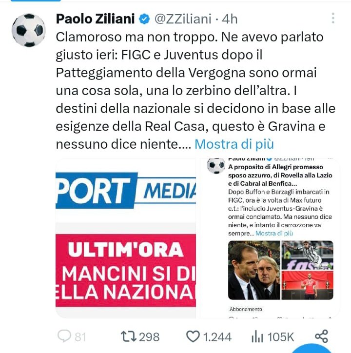 Tweet invecchiati presto e soprattutto male. eurosport.it/calcio/ufficia… #Mancini #Nazionale #JuveBologna