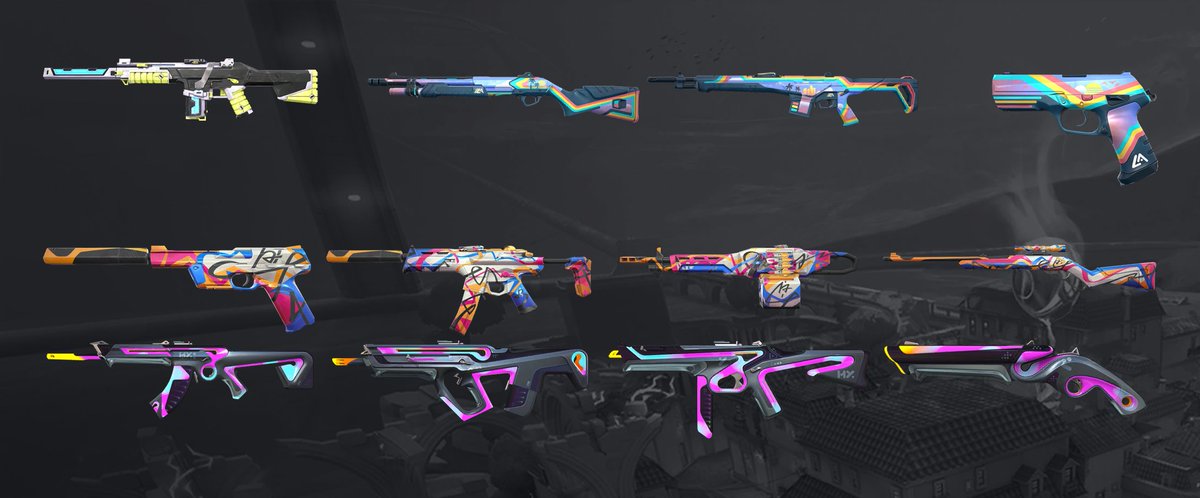 ValorLeaks's tweet photo. EP 7 ACT 2 Battlepass Skins | #VALORANT 

- RDVR Phantom
- Retro LA Collection
- Sticker Pop Collection
- Transition Collection https://t.co/ayFCmXbcFK