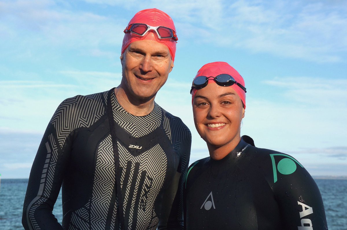 The best day! 😁🥰 First swimmer out the water and a sub30min swim 🐝 #solentswimround2 #solentswim2023 #swimmer #distance #openwater